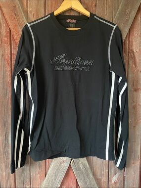 Vintage Indian Motorcycle Long Sleeve Tee with White Stripes